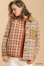 Mixed Plaid Quilted Jacket