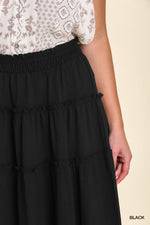 High Waisted Tiered Maxi Skirt