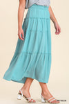 High Waisted Tiered Maxi Skirt