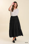 High Waisted Tiered Maxi Skirt