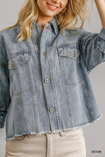 Collar Button Down Denim Jacket