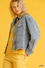 Collar Button Down Denim Jacket