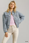 Collar Button Down Denim Jacket