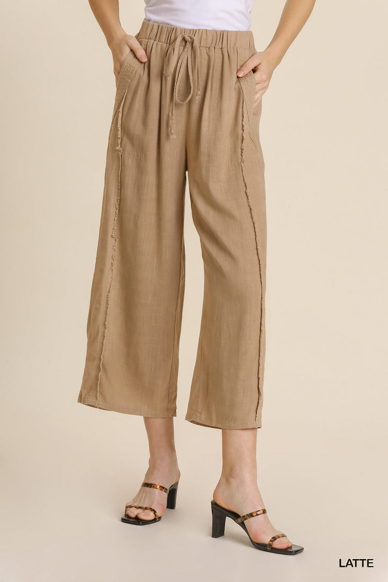 Drawstring Wide Leg Pants