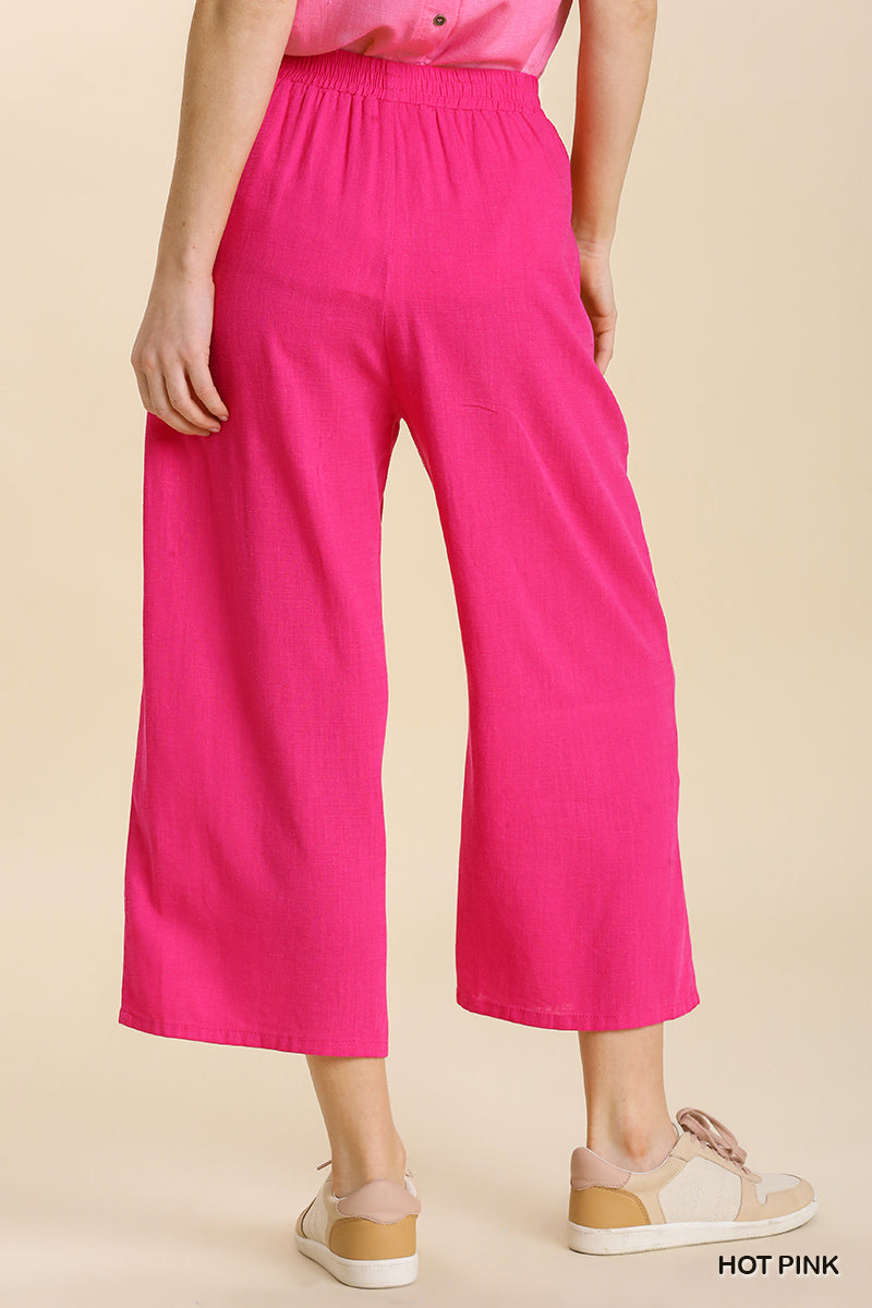 Drawstring Wide Leg Pants