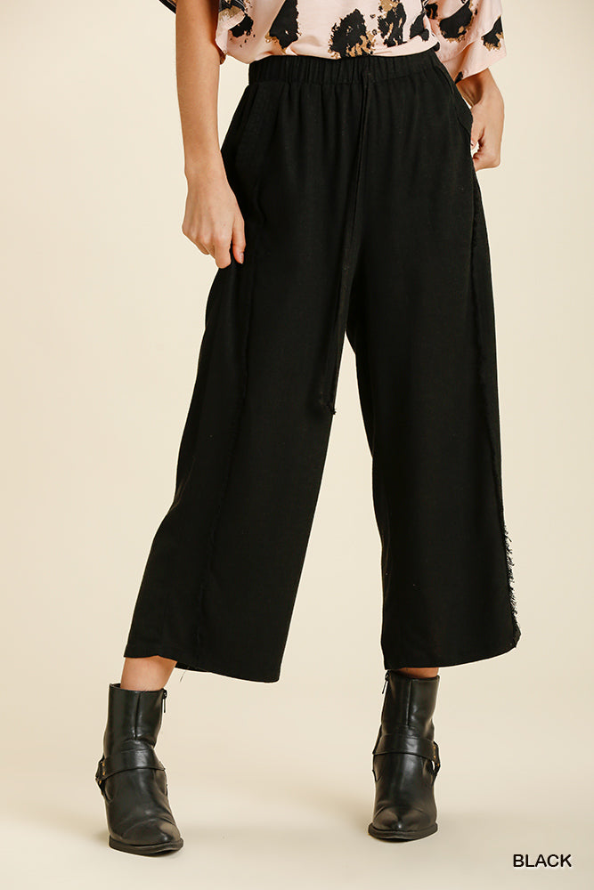 Drawstring Wide Leg Pants